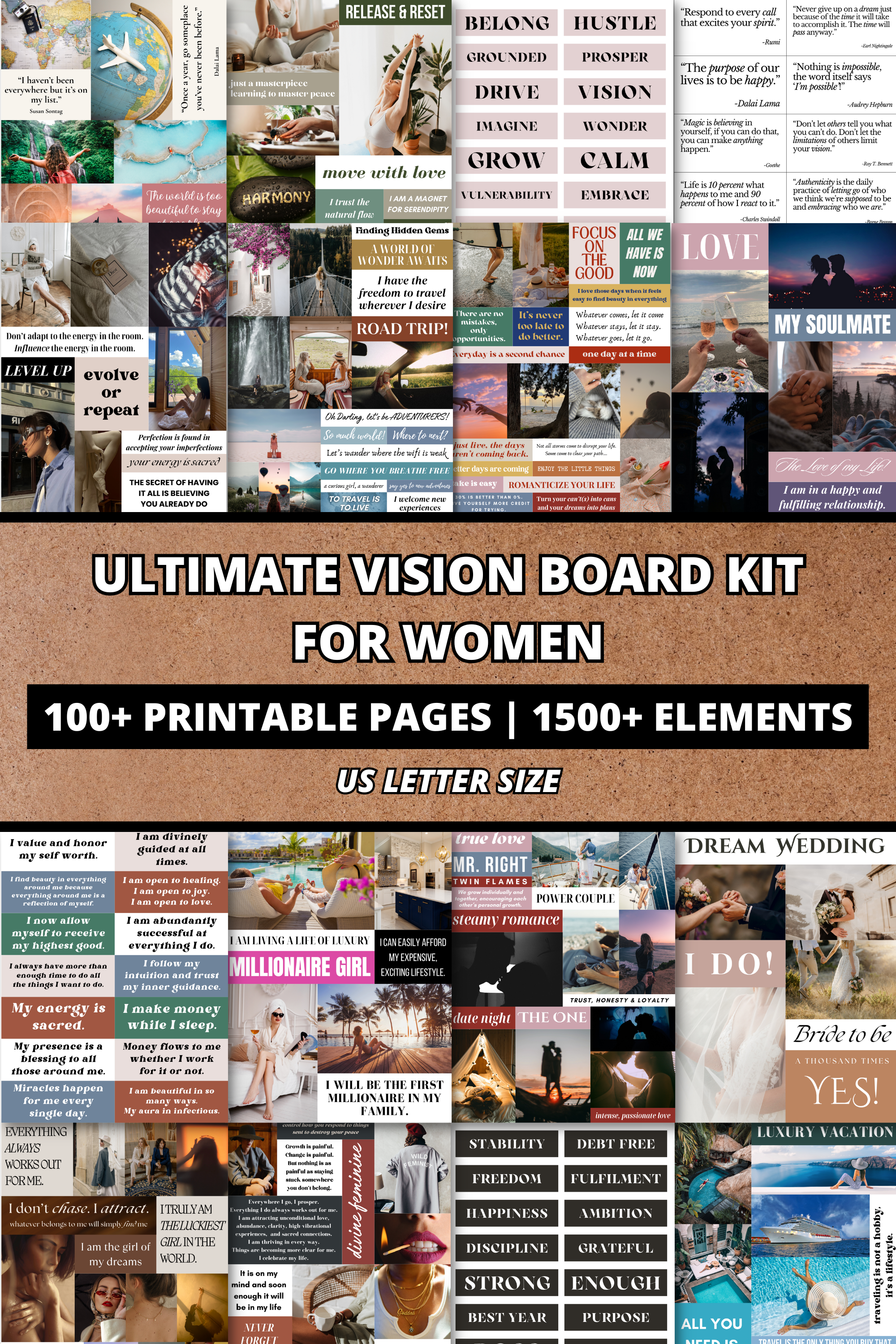 Ultimate Vision Board Kit For Women  100+ Printable Pages & 1500+ Vis –  Altered States